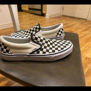 Checker Black/White Vans Slip On Shoes size 11M